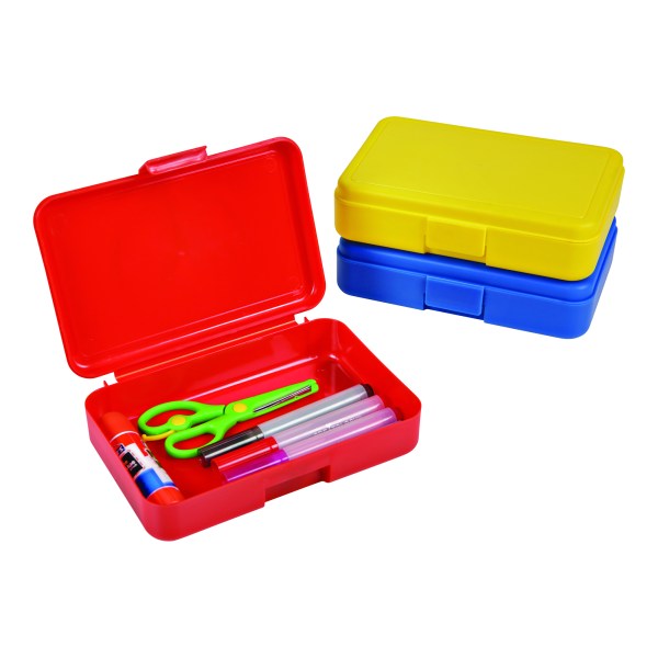 Colored Plastic Pencil Box, Large Capacity Pencil Case, Pencil Boxs for  Kids Adults, Hard Crayon Box Storage with Snap-Tight Lid for School Office  Supplies 