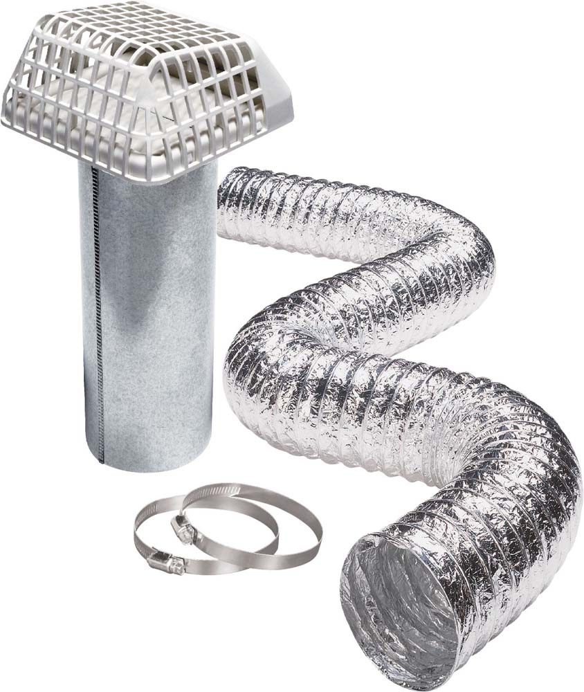 Airtight® Galvanized Pipe with Louvered Plastic Hood and Pest Guard Kit ...