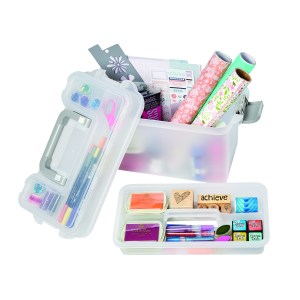 Deflecto Washi Tape Storage Cube-Clear, 10Wx7Hx6.8D