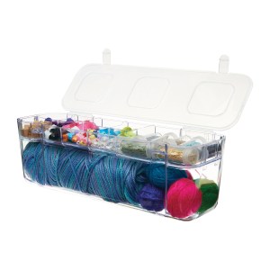 Deflecto 29301CR 13 1/4 x 4 x 4 3/8 Clear Large Stackable Caddy Organizer  Container